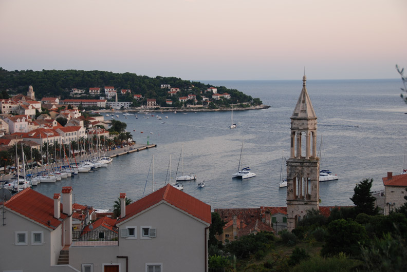 sunset over hvar