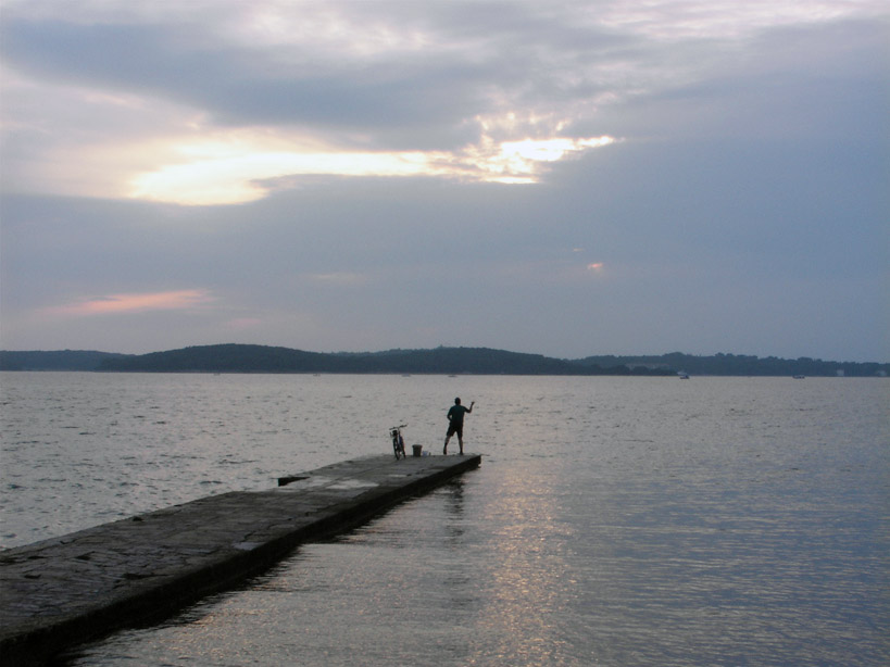 a guy fishing